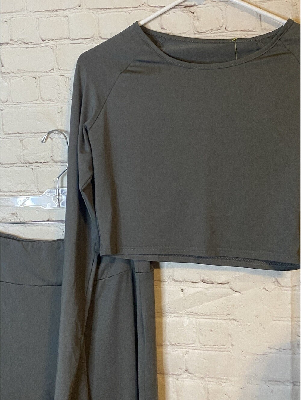 2PCS Women Yoga Set Workout Sportswear Clothing Long Sleeve